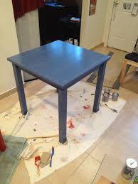 Ikea Breakfast Table Originally Birch Wood Painted With Behandla Blue Glazing Paint For Untreated Wood W Colorful Furniture Colorful Outdoor Furniture Ikea