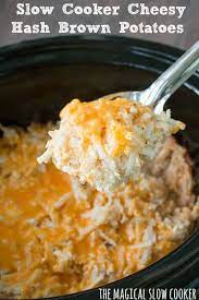 Slow Cooker Cheesy Hash Brown Casserole Recipe Hash Brown Casserole Hashbrown Recipes Cheesy Hashbrowns