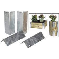 This steel raised garden bed connection kit is a easy to install kit of metal hinges to connect the corners of a raised bed (wood boards sold separately). Raised Bed Bracket Kit
