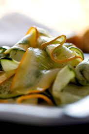 Raw Zucchini Can Be A Dull Ingredient But When It S Very Thinly Sliced It Marinates Beautifully Especially In Lem Veggie Dishes Zucchini Salad Veggie Recipes