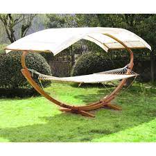 A hammock with a stand is all you need for comfortable rest in your backyard or on the beach. Patio Outdoor Curved Arc Double Hammock Stand Wooden Bed Camping W Canopy Outsunny Outdoor Hammock Hammock Stand Wooden Hammock