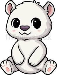 Cute polar bear clipart png. Chibi Kawaii Polar Bear Clipart Cartoon Vector Friendlystock