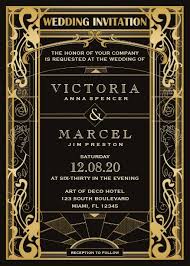 Vintage Art Deco Great Gatsby 1920s Wedding Card Art Deco Wedding Invitations Deco Wedding Invitations Art Deco Wedding Reception
