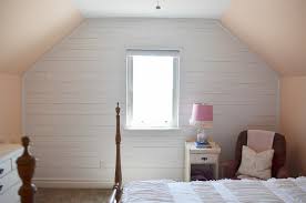 Stagger shiplap boards on a wide wall. Faux Shiplap Wall Remington Avenue