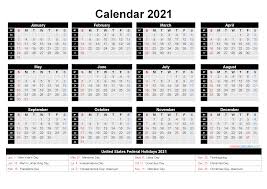 2021 yearly calendar | one page calendar. Free Printable 2021 Calendar With Holidays As Word Pdf Free 2020 And 2021 Calendar Printable Monthly And Yearly