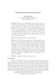 Tentu saja kamu tidak akan menemukan banyak perbedaan dengan suasana dan cuaca di indonesia. Pdf Multikultural Dalam Perspektif Alquran