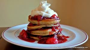 Allow pancake batter to sit and thicken for about 5 minutes before cooking. Maple Strawberry Shortcake Pancakes The Kitchenista Diaries