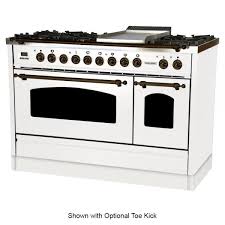 Real disadvantages to wall oven/cooktop combinations price: 48 In 5 0 Cu Ft Double Oven Dual Fuel Italian Range Lp Gas Bronze Trim In White