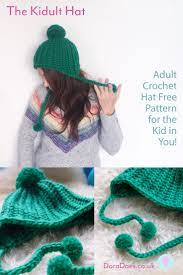 The Kidult Hat Crochet Earflap Pom Pom Hat Pattern Dora Does Crochet Hats Free Pattern Crochet Hats Crochet
