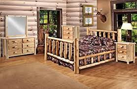 From kathy ireland home to bedroom furniture review this. Amazon Com Rustic 5 Pc Pine Log Bedroom Suite Lodge Bed Queen Furniture Decor