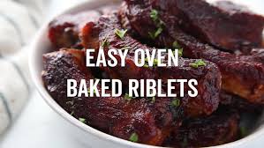 Grits cake with barbecue riblets: Easy Baked Riblets Recipe From Your Homebased Mom