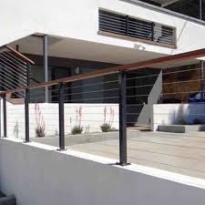 Railfx brings the beauty of cable rail that's easy to install. China Black Post Stainless Steel Cable Railing With Solid Wood Handrail China Railing Cable Railing