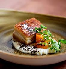 The Crispy Pork Belly With Anson Mills Grits At Chef Michael Scelfo S Alden Harlow Boston Food Presentation Fine Dining Recipes Gourmet Recipes