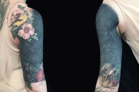 And over white he has red and green on him as well. White On Black Tattoo Experiments Black White Tattoos White Ink Tattoos Healed White Over Black Tattoo