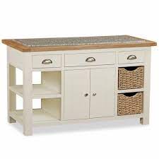 Painted freestanding kitchen islands are a statement piece, while also adding serious practical value in the home. Daymer Cream Painted Kitchen Island With Oak Granite Top Roseland Furniture