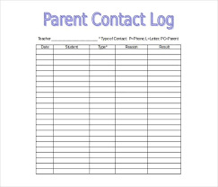 Free Telephone Call Log Template Parent Contact Log Parent Contact Words