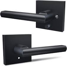 The handle itself is very durable and the. Door Handle Ohuhu Matte Black Door Knob Door Handles Bedroom Door Lock Door Lever With Modern Contemporary Slim Square Design For Home Bathroom Privacy In Satin Zinc Amazon Com
