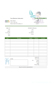 Download Bill Format For Dental Clinic And Denture Laboratory Invoice Template Sales Template Invoice Template Word