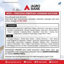 Rhb bank johor bahru sihtnumber 80100. Agrobank Penutupan Sementara Cawangan Dan Kiosk Facebook