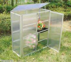 Greenhouses are vulnerable to overheating from spring until autumn. Aluminium Frame Garden Mini Greenhouse With Polycarbonate Cover Sheet Closet Design With Top Vent Flap And 9 Piece Seed Tray Crazy Sales