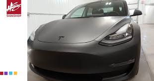 A matte black finish can add a sleek aesthetic to your car, or a matte finish can simply cover up a fading, older paint job. Matte Black Car Wrap Transforms Tesla Hs Sign Shop