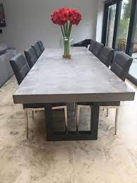Homehills ellary rustic pine concrete topped trestle base dining. Polished Chunky Concrete Dining Table With Industrial Metal Frame Modern Contermporary Style Concrete Dining Table Dinning Table Design Modern Dinning Table