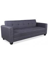 Canapé convertible en lit d'appoint 2 couchages et dossier inclinable confortable de 90° à 135°. Canape Convertible 3 Places Clayton Tissu Gris Fonce Jh669fabricdar
