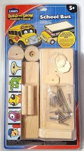 Lowes Build And Grow Kid S Beginner Build And Grow School Bus Project Kit Lowes Lowes Build And Grow Project Kits School Bus