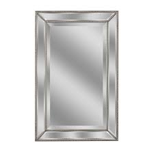 Quite literally reflective, a bathroom mirror is a traditional and functional addition to full baths and powder rooms alike. Deco Mirror 24 In W X 36 In H Framed Rectangular Beveled Edge Bathroom Vanity Mirror In Champagne Silver 1228 The Home Depot