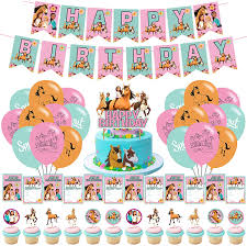 Boy or girl, whatever the age, we have a huge range of childrens party themes. Buy Spirit Riding Free Horse Birthday Party Supplies Spirit Riding Free Horse Themed Party Decoration With Happy Birthday Banner Cake Cupcake Toppers Latex Balloons Invitation Card For Kids Birthday Baby Shower Party Favors