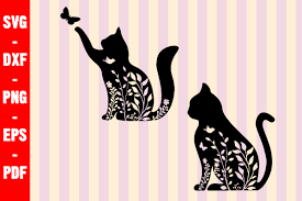 Download Floral Cat Paws Lovers Graphic By Creativeshohor Creative Fabrica PSD Mockup Templates