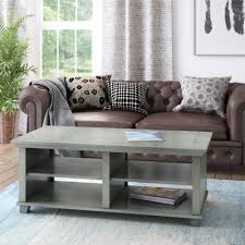 Wearing glasses and dust mask, use power sander to sand top of table. Better Homes Gardens Millington Wood Coffee Table Distressed Gray Walmart Com Walmart Com