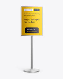Metallic Stand Mockup In Outdoor Advertising Mockups On Yellow Images Object Mockups