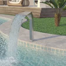After passing through your pond skimmer and uv pond filter, the water returns to the pond via the spillway. Stainless Fountain Waterfall Swimming Pool Resort Garden Pond Water Spillway 268 00end Date Jan 03 Hinterhof Pool Landschaftsbau Pool Gartenbau Gartenpools