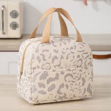 Ink Pattern Insulated Lunch Bag Lunch Box Bag Outdoor Travel Ice Pack  Picnic Bag(Beige)