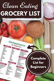 Clean Eating Food List Printable Complete List For Beginners In 2020 Clean Eating Food List Clean Eating For Beginners Clean Eating