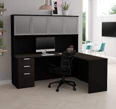 Overstock.com has been visited by 1m+ users in the past month 71 X 62 Deep Gray Black L Shaped Desk Hutch By Bestar Officedesk Com