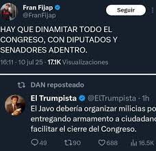 Todo esto publica y comparte GordoDan_, vocero para oficial de Milei ,  mientras senadores opositores impulsan la ley para mejorar jubilaciones y  la situación de personas con discapacidad. ¿Hasta cuando los que