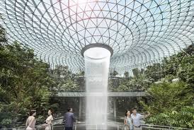Singapore — from wednesday (17 april) onwards, jewel changi airport will be open to the general public for viewing and to experience its shopping and rainwater is funnelled into the waterfall and harvested for landscape irrigation systems. Hsbc Rain Vortex Jewel Changi Airport