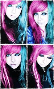 Kelsiepanduhhbear 1.513 views8 year ago. Pink And Blue Emo Scene Hair Style Long For Girls A Photo On Flickriver