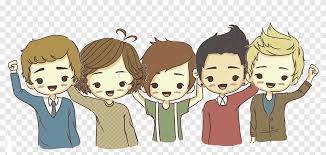 1,158,025 smile clip art images on gograph. Caricaturas De One Direction Five Female And Male Cartoon Characters Smiling Png Pngegg