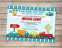 Amazon Com Transportation Cars Trucks Baby Shower Invitations Planes Cars Transport Invitations For Baby Boy Handmade Products