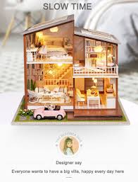 Diy Dollhouse Furniture Kit Assemble With Dust Cover Doll Home Toys Fo Ezbuypay Diy Dollhouse Furniture Doll House Diy Dollhouse