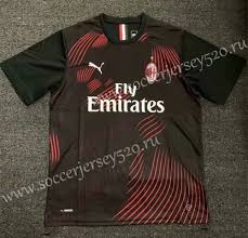 2019 20 Ac Milan Black Thailand Soccer Jersey Aaa 407 Soccer Jersey Training Shirts Ac Milan