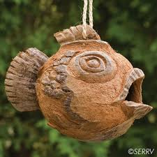 Birdhouses Chimes Fish Coconut Birdhouse Serrv Bird Houses Bird House Ceramic Birdhouse
