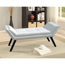 Round velvet upholstered ottoman with plating base is eyes catching, distinguishable that just give a glance around the room and you will find it. Baxton Studio Tamblin White Faux Leather Upholstered Ottoman Bench Walmart Com Walmart Com