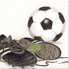 Soccer Equipment Wrapped Canvas Giclee Print Wall Art Soccer Art Soccer Wall Art Canvas Giclee