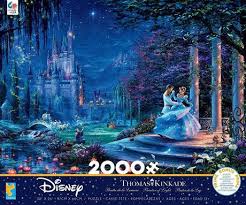 Large piece puzzle 24 pieces. Ceaco Thomas Kinkade Disney Cinderella Dancing In The Starlight Jigsaw Puzzle 2000 Pc Walmart Canada Thomas Kinkade Disney Kinkade Disney Disney Puzzles