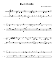 Happy birthday happy birthday is a collaboration album by pete townshend and friends including ronnie lane, pressed and released in 1970 by music for love is an r&b song from mario's third studio album go!, which was released on december 11, 2007 and is the third official single. Happy Birthday Trompet And Trombone Sheet Music For Trumpet In C Trombone Tenor Brass Duet Musescore Com