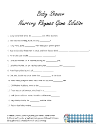 Printable nursery rhyme quiz baby shower games instant download. Free Printable Baby Shower Nursery Rhyme Games